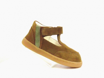Pantofi bebe Lui Shoes, cod 8P12, seria FIRST STEPS, maro deschis, piele naturala