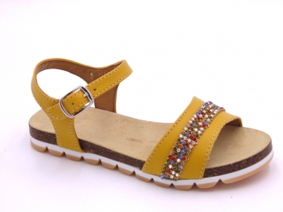 Sandale copii fete Lui Shoes, cod 6S154, seria ELSA, galben, piele naturala