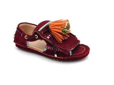 Mocasini femei Lui Shoes, cod 2M188, seria CARVE, bordo, piele naturala