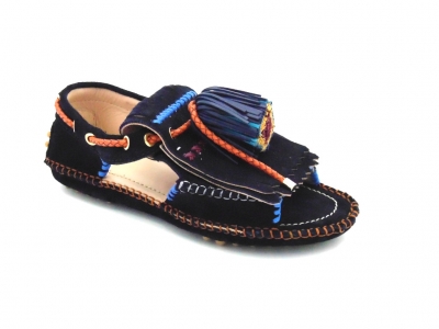 Mocasini femei Lui Shoes, cod 2M189, seria CARVE, bleumarin, piele naturala