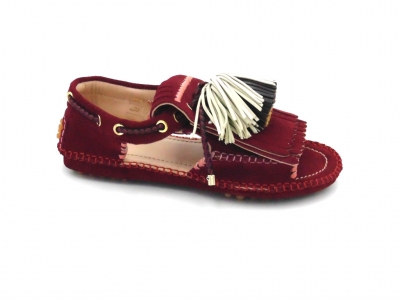 Mocasini femei Lui Shoes, cod 2M190, seria CARVE, grena, piele naturala