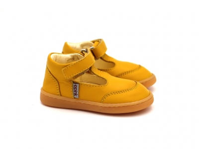 Pantofi bebe Lui Shoes, cod 8P14, seria FIRST STEPS, galben, piele naturala