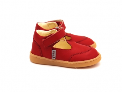 Pantofi bebe Lui Shoes, cod 8P15, seria FIRST STEPS, rosu, piele naturala