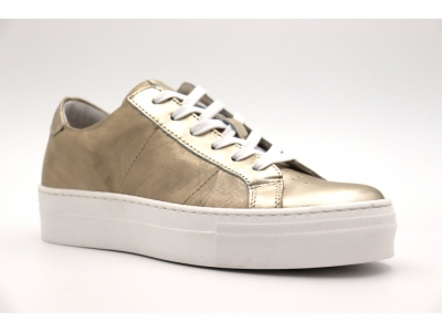 Pantofi sport femei Lui Shoes, cod 2A375, seria KR, auriu, piele naturala