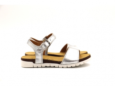 Sandale copii fete Lui Shoes, cod 6S161, seria ELSA, argintiu, piele naturala