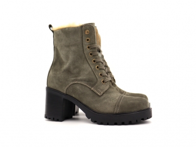 Botine femei Lui Shoes, cod 2B83, seria ELIZE, khaki, piele naturala
