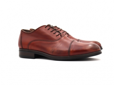 Pantofi barbati Lui Shoes, cod 1P569, seria ROSSO STAMPO, maro, piele naturala