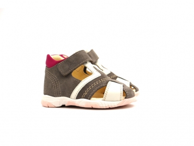 Sandale copii Lui Kids, cod 3S373, seria SIMBA, gri, piele naturala