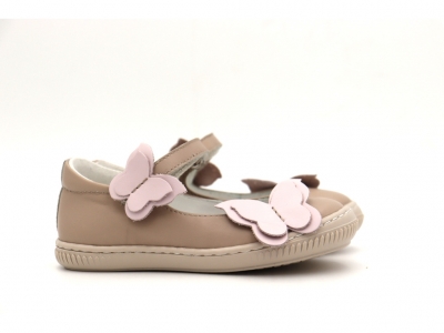 Pantofi copii fete Lui Kids, cod 6P277, seria FRANCA, bej, piele naturala