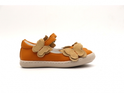 Pantofi copii fete Lui Kids, cod 6P286, seria FRANCA, galben mustar, piele naturala