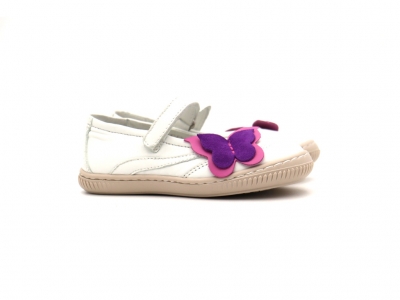 Pantofi copii fete Lui Kids, cod 6P291, seria FLEUR, alb, piele naturala