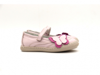 Pantofi copii fete Lui Kids, cod 6P292, seria FLEUR, roz pal, piele naturala