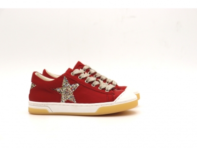 Pantofi sport copii fete Lui Kids, cod 6A147, seria SUPER STAR, rosu, piele naturala