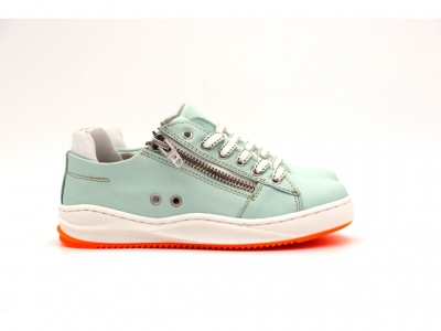 Pantofi sport copii Lui Shoes, cod 3A987, seria ZIPPY, verde pal, piele naturala