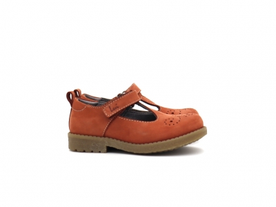 Pantofi copii Lui Shoes, cod 3P68, seria SARA, caramiziu, piele naturala