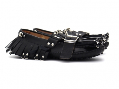 Mocasini femei Lui Shoes, cod 2M193, seria CARVE, negru, piele naturala