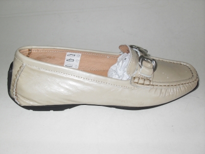 Mocasini femei LM, cod 2M165, seria SUMMER_P, crem, piele naturala