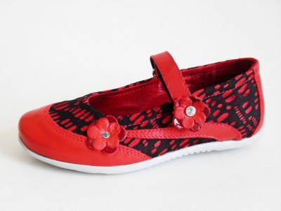 Sandale copii fete LM, cod 6S80, seria FLEUR, rosu, piele naturala