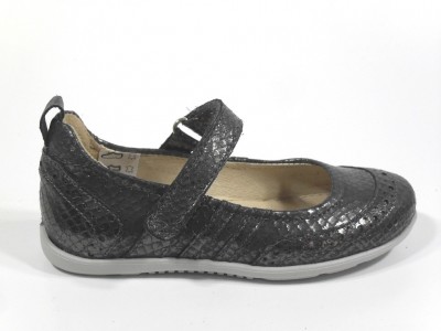 Pantofi copii fete LM, cod 6P94, seria KITTY, gri, piele naturala