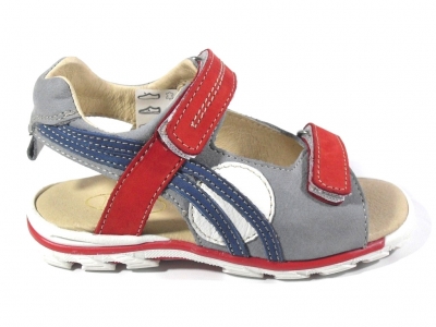 Sandale copii LM, cod 3S79, seria CERCHI, gri, piele naturala