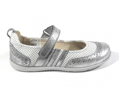 Pantofi copii fete LM, cod 6P99, seria KITTY, alb, piele naturala