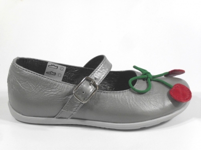 Pantofi copii fete LM, cod 6P103, seria CHERRY, gri, piele naturala