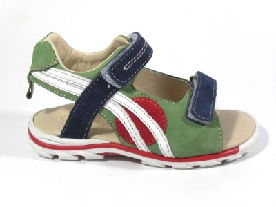 Sandale copii LM, cod 3S82, seria CERCHI, verde, piele naturala