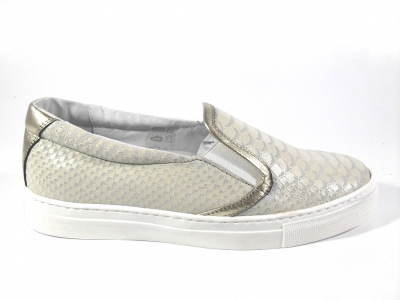 Pantofi sport femei LM, cod 2A143, seria POLLY AR, bej, piele naturala