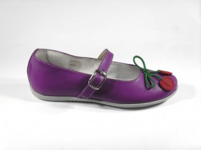 Pantofi copii fete LM, cod 6P108, seria CHERRY, mov, piele naturala