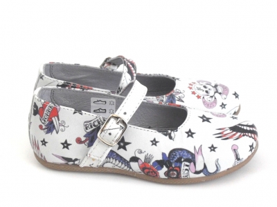 Pantofi copii fete LM, cod 6P129, seria CHERRY, multicolor, piele naturala