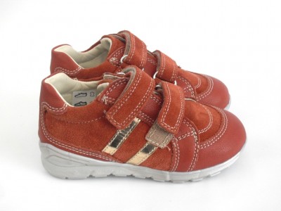 Pantofi sport copii fete LM, cod 6A45, seria KIDDY, caramiziu, piele naturala