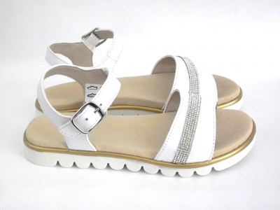 Sandale copii fete LM, cod 6S101, seria ELSA, alb, piele naturala