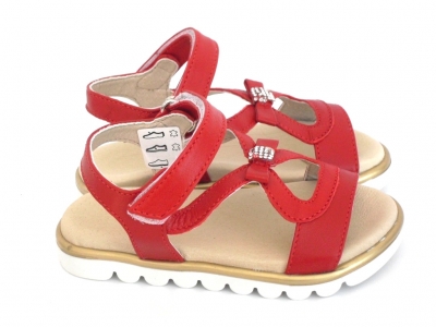 Sandale copii fete LM, cod 6S105, seria ELSA, rosu, piele naturala