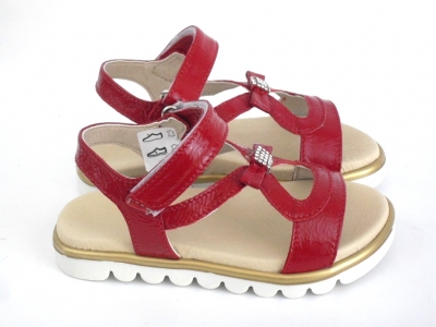 Sandale copii fete LM, cod 6S106, seria ELSA, rosu, piele naturala