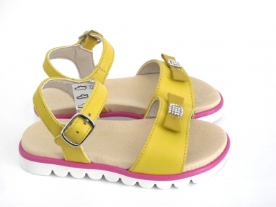 Sandale copii fete LM, cod 6S107, seria ELSA, galben, piele naturala
