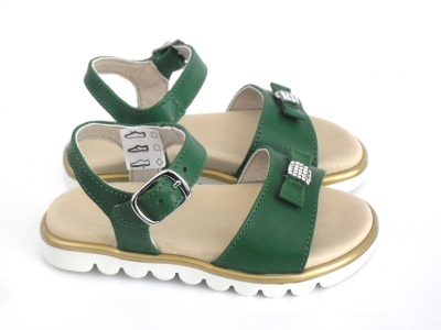 Sandale copii fete LM, cod 6S110, seria ELSA, verde, piele naturala