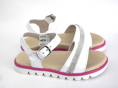 Sandale copii fete LM, cod 6S112, seria ELSA, alb, piele naturala
