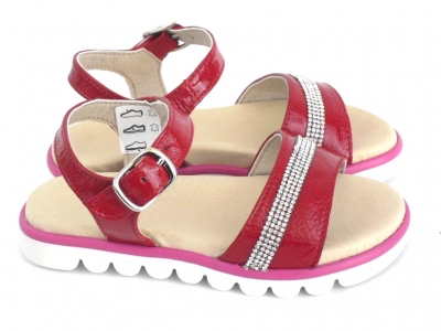 Sandale copii fete LM, cod 6S114, seria ELSA, rosu, piele naturala