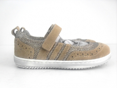 Pantofi copii fete LM, cod 6P167, seria KITTY, bej, piele naturala