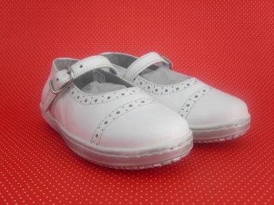 Pantofi copii fete LM, cod 6P174, seria PAMY, alb, piele naturala