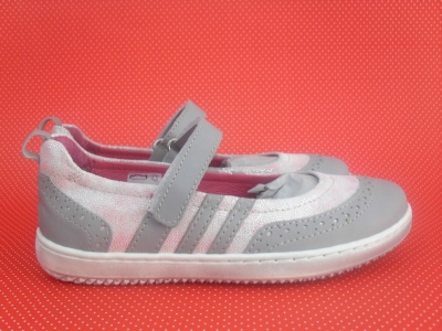 Pantofi copii fete LM, cod 6P187, seria KITTY, gri, piele naturala