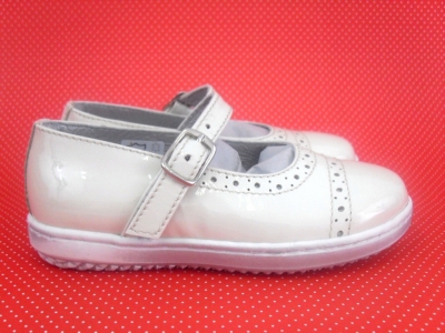 Pantofi copii fete LM, cod 6P188, seria PAMY, crem, piele naturala