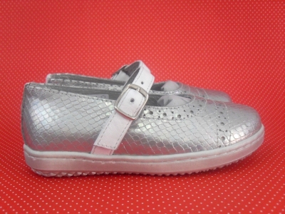 Pantofi copii fete LM, cod 6P192, seria PAMY, argintiu, piele naturala