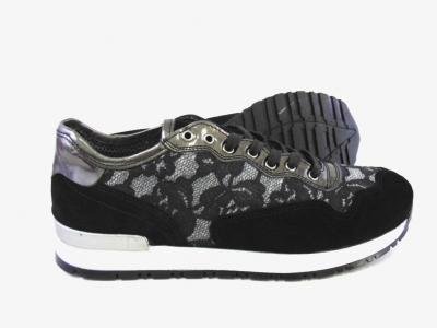 Pantofi sport femei LM, cod 2A250, seria SPORA, negru, piele naturala