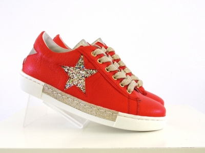 Pantofi sport copii fete Lui.Gi, cod 6A78, seria SUPER STAR, rosu, piele naturala