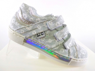 Pantofi sport copii fete Lui.Gi, cod 6A82, seria KIDDY GIRL, gri deschis, piele naturala