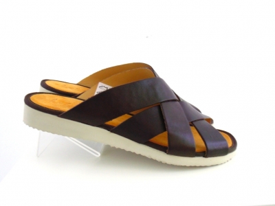 Sandale barbati Lui.Gi, cod 1S84, seria NEW SOFT, maro inchis, piele naturala