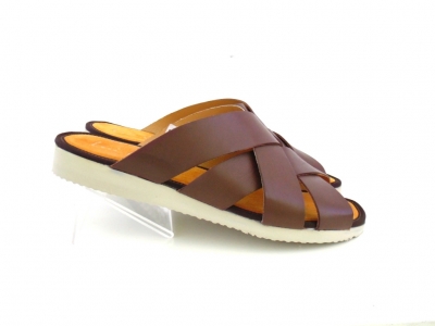 Sandale barbati Lui.Gi, cod 1S86, seria NEW SOFT, maro, piele naturala